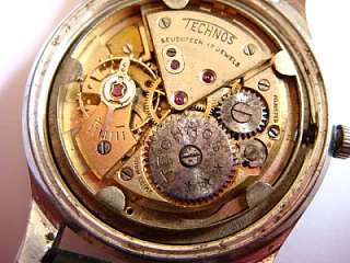 Technos 17 jewels manual wind defect for parts  