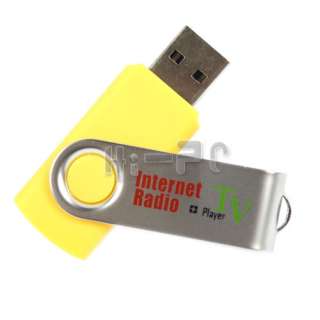 HD USB Worldwide Internet Free Radio FM TV Player Yellow  
