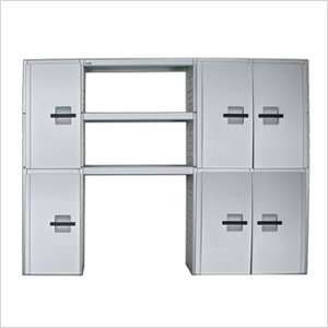  Garage Storage System with Six Doors (Gray) (84H x 110W 