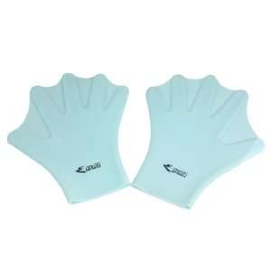   Blue Silicone Swimming Hand Paddles Webbed Gloves