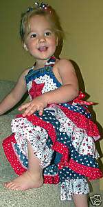 NATIONAL PAGEANT WEAR RED WHITE AND BLUE RWB 18M BOW  