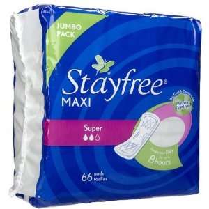  Stayfree Super Maxi Pads 66 ct (Quantity of 4) Health 