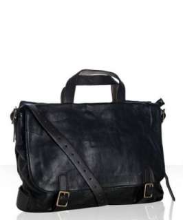 Marc by Marc Jacobs black and brown leather messenger bag   up 