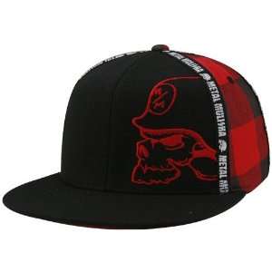  Metal Mulisha Black Red Checkmate Flex Fit Hat Sports 