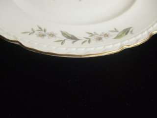   USA Vitrified China Salad Plate Gardenia Pattern Gold Scalloped Edges
