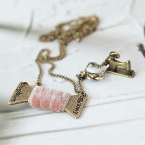 Korean Style Retro Pink Candy Sewing Machine Necklace  