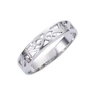   Sterling Silver Arabesque Spiral Filigree Band Ring   Size 6: Jewelry
