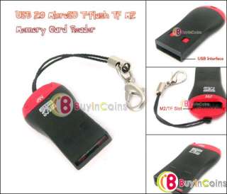 USB 2.0 MicroSD T Flash TF M2 Memory Card Reader  