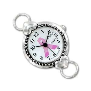   Round Watch Face with Hearts and Pink Ribbon Arts, Crafts & Sewing