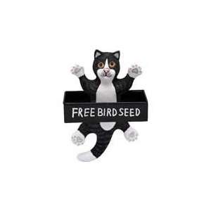  Bird Feeder Cat Black / White (Bird Feeders) (Cat Products 