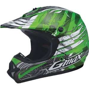 GMAX GM46X 1 Shredder Youth Off Road Motorcycle Helmet   Green/White 