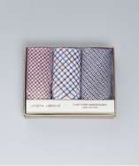 Joseph Abboud set of three   brown, blue and white plaid cotton 