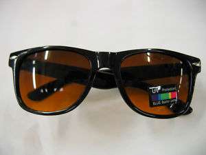Blue Blocker wayfarer sunglasses in black frames  