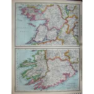  MAP c1890 IRELAND GALWAY PLAN DUBLIN EDINBURGH LONDON 