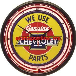  Genuine Classic 16 Tin Plate Chevrolet Parts Neon Clock 