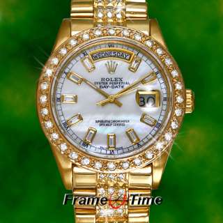 Rolex Mens Gold Diamond Day Date Pearl Super President  
