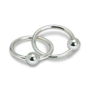   Two Ring Sterling Silver Baby Rattle and Teether: Toys & Games