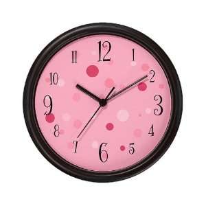  Numbered Pink Polka Dot Wall Clock: Home & Kitchen