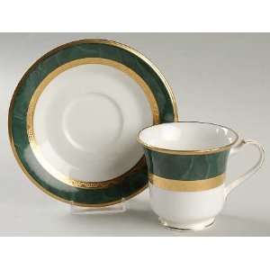 : Noritake Fitzgerald Footed Cup & Saucer Set, Fine China Dinnerware 