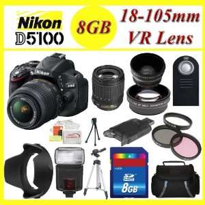 Nikon D5100 Digital SLR Camera with Nikon 18 105mm f/3.5 5.6G ED VR AF 