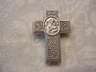 Vintage Mary & Baby Jesus Cross Locket w/ Tiny 5 Decade Rosary Pocket 