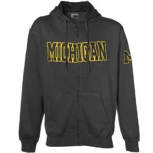  Michigan Wolverines Charcoal Classic Twill Full Zip Hoody 