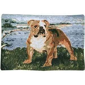 Bulldog Tapestry Placemats   Set of Two