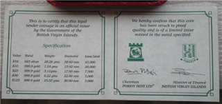 BRITISH VIRGIN ISLANDS $10 2007 Silver Proof Lion & Eagle  