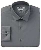 DKNY Dress Shirt, Slim Fit Solid Long Sleeve Shirt