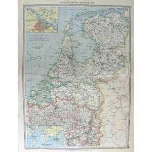 HARMSWORTH MAP 1906 HOLLAND AMSTERDAM NETHERLANDS 