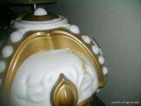   Oil Premium Gold Milkglass Fleur de Lis Crown Gas Pump Globe NR  