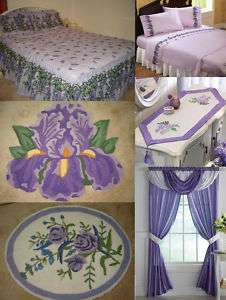 Wisteria Purple Grape Flower Bed Cover Sham Sheet Rug Panels Hooks Rug 
