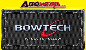 BowTech logo with barbed wire license plate (6 x12)  