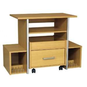  Ameriwood TV?Stand?with?Roll?Out?Cart in Maple Finish 