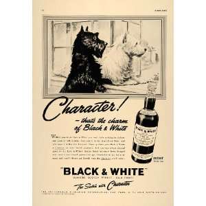   Ad Black & White Aged Scotch Whisky Scottie Dogs   Original Print Ad