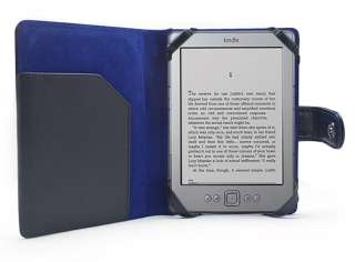 Navy Blue Leather Case Cover Jacket For  Kindle 4  