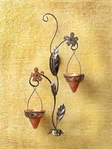 Hanging basket autumn Bronze Candle Holder Wall Sconce  