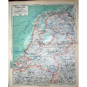  Meyers German Atlas 1900 Map Amsterdam Antwerpen Koln 