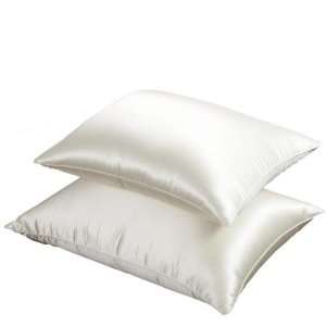Luxe 900 Fill Power White Goose Down Extra Soft Silk Pillow ( European 
