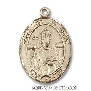  St. Leo the Great Large 14kt Gold Medal Jewelry