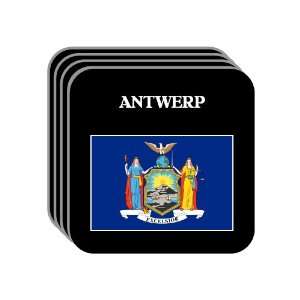US State Flag   ANTWERP, New York (NY) Set of 4 Mini Mousepad Coasters
