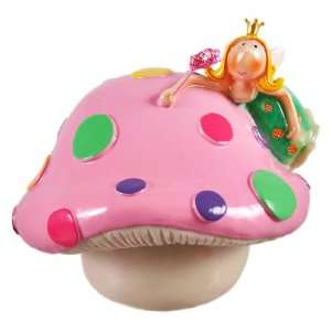  Fairy Princess on Mushroom Piggy Bank   Pink: Toys & Games
