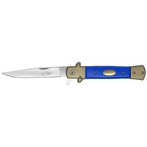 DUCK HUNTERS 4.5 Spring Loaded Gold DUCK Knife   Blue  