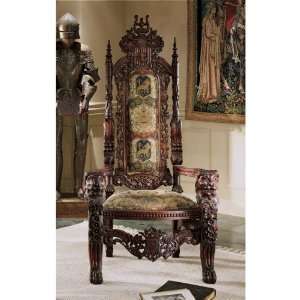   Royal Hand carved Mahogany Signature Piece European Style Throne Chair