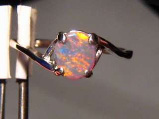 FIRE RED MULTI SOLID GEM AAA OPAL RING  