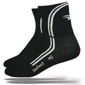 DeFeet AirEator 3in DeLine Black Cycling/Running Socks   AIRDLK 