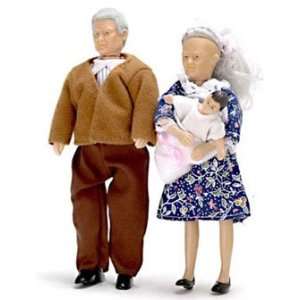  Dollhouse Miniature Grandparents with Baby Everything 