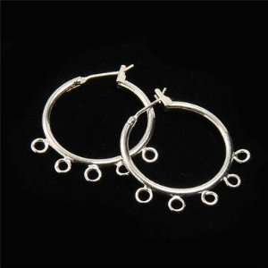  23mm Silver Plate Hoop Earrings with Loops: Arts, Crafts 
