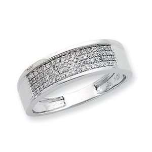  10k White Gold Diamond Gents Band Ring   Size 10 