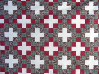 Irish Chain Green Cheater Fabric Quilt Top Material 90 x 108 3 yards 